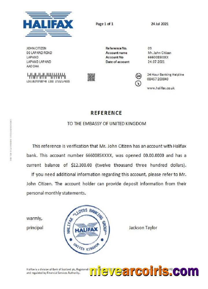 United Kingdom Halifax reference